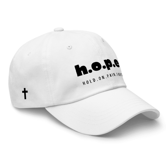 H.O.P.E. Hold.On.Pain.Ends.™ Hat White