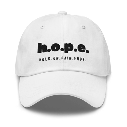 H.O.P.E. Hold.On.Pain.Ends.™ Hat White